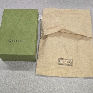 Gucci Olive Green Box with Beige Dust Bag